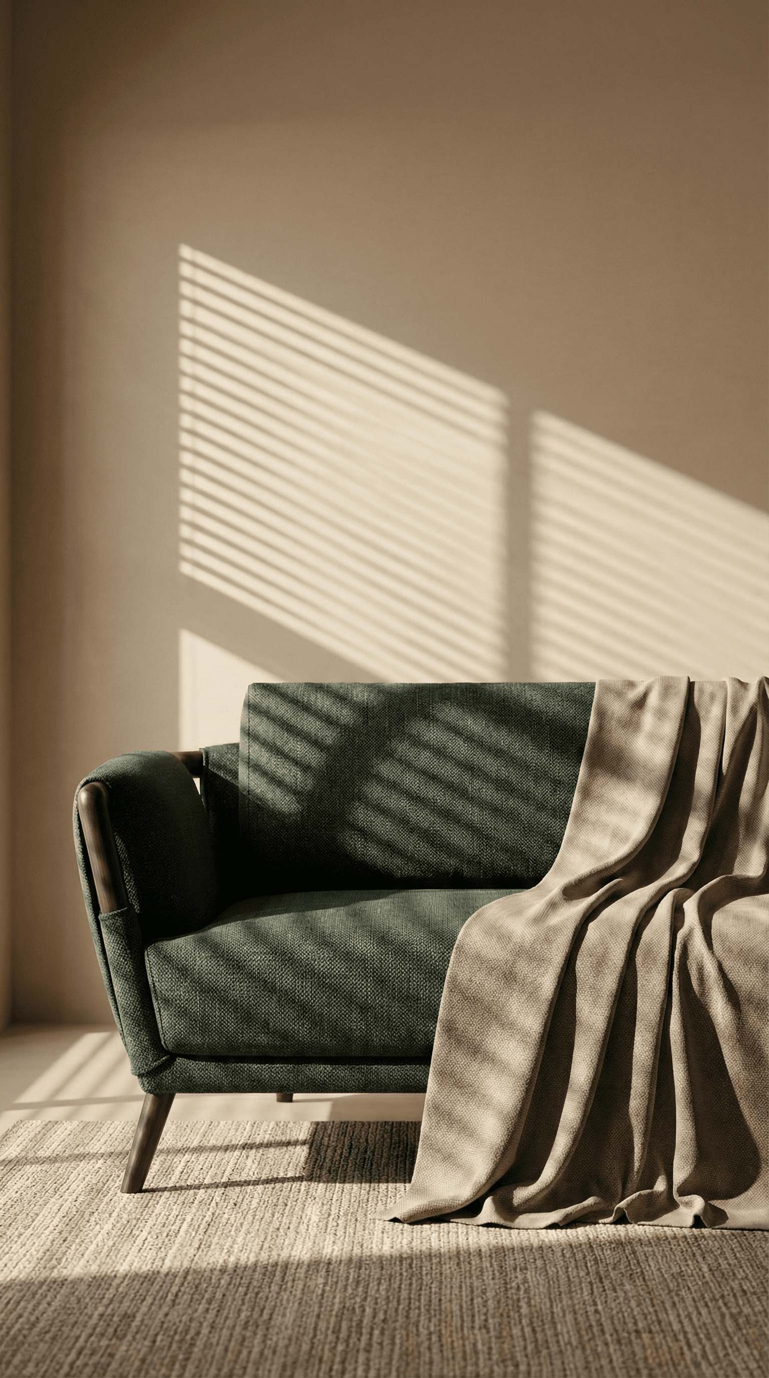 Modern Wood-Frame Sofa